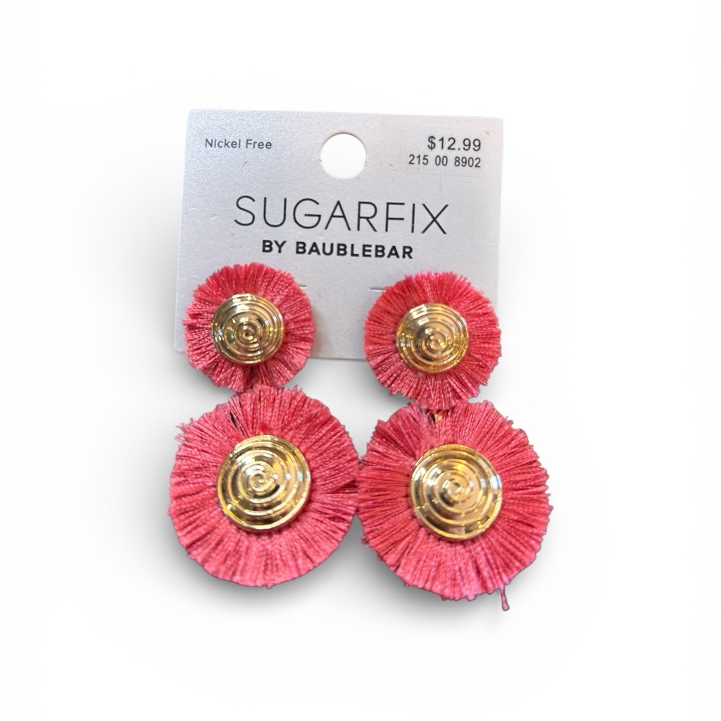 Sugarfix By Baublebar Pink And Gold Raffia Earrings 10$